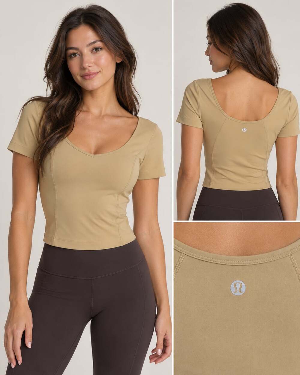 Lululemon Scoop Neck Crop Top Tan